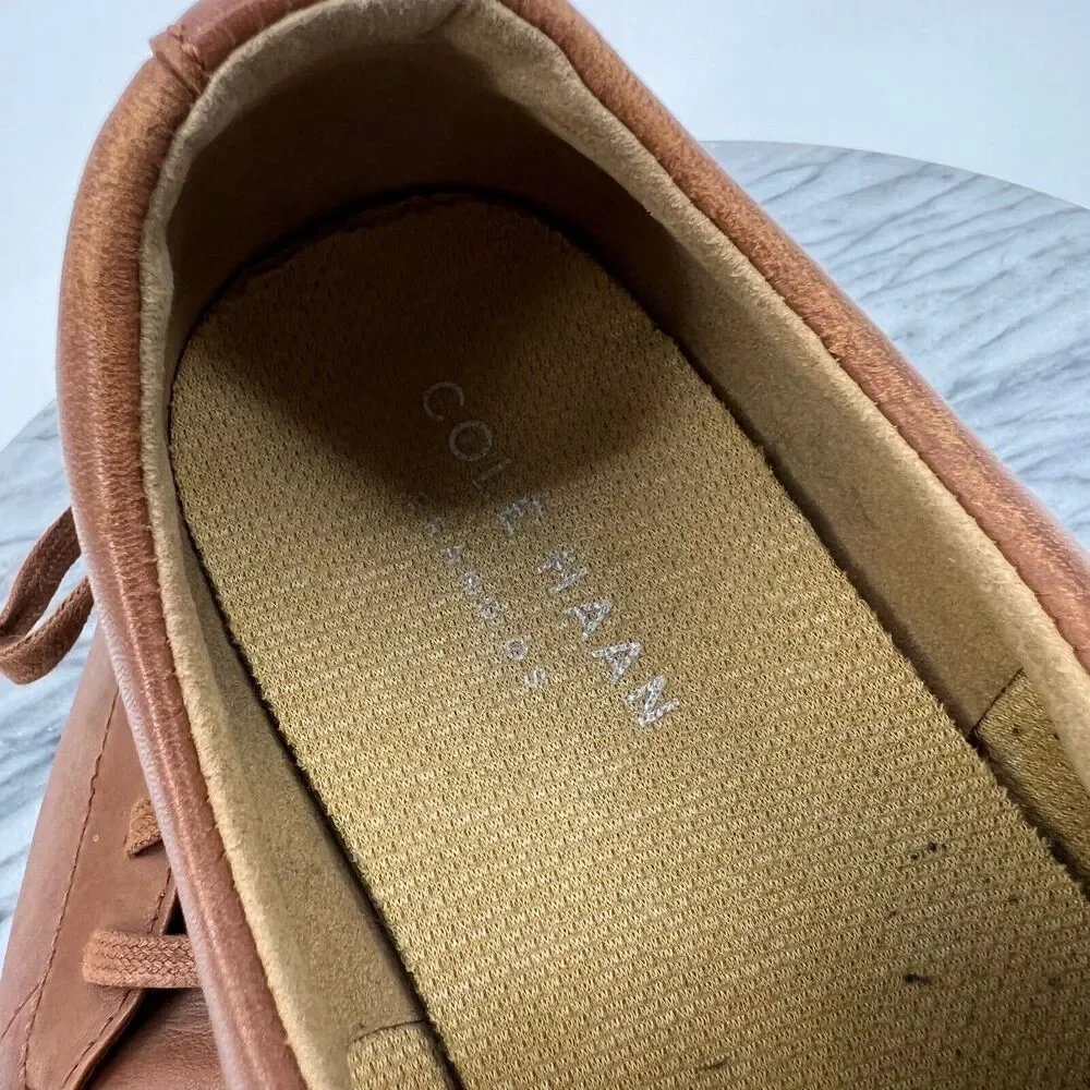 Cole‎ Haan Mens 9.5 Shoes Pecan Brown Leather Grand Crosscourt II Sneaker C26521